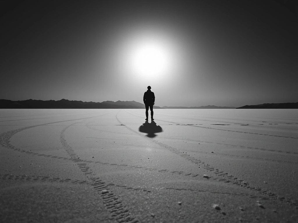 Minimalist adventure scene